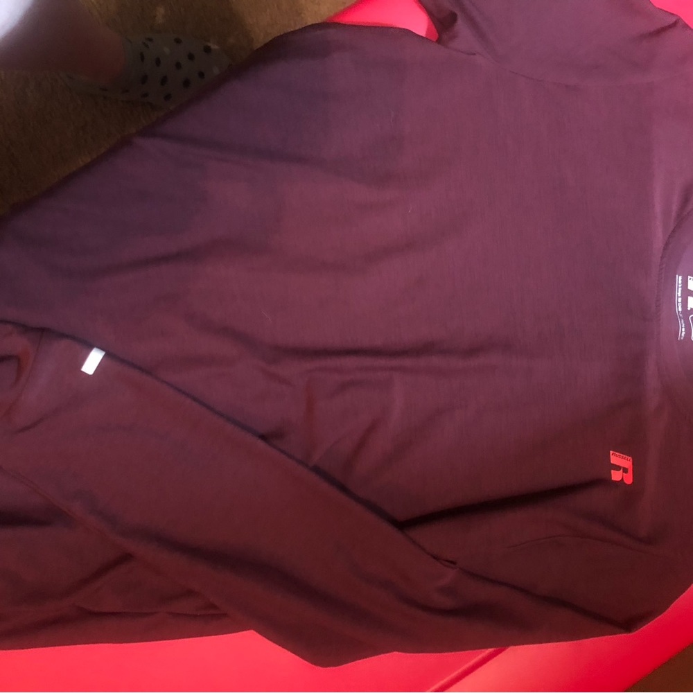 Russell, maroon, long sleeve plain,like new, boys XL